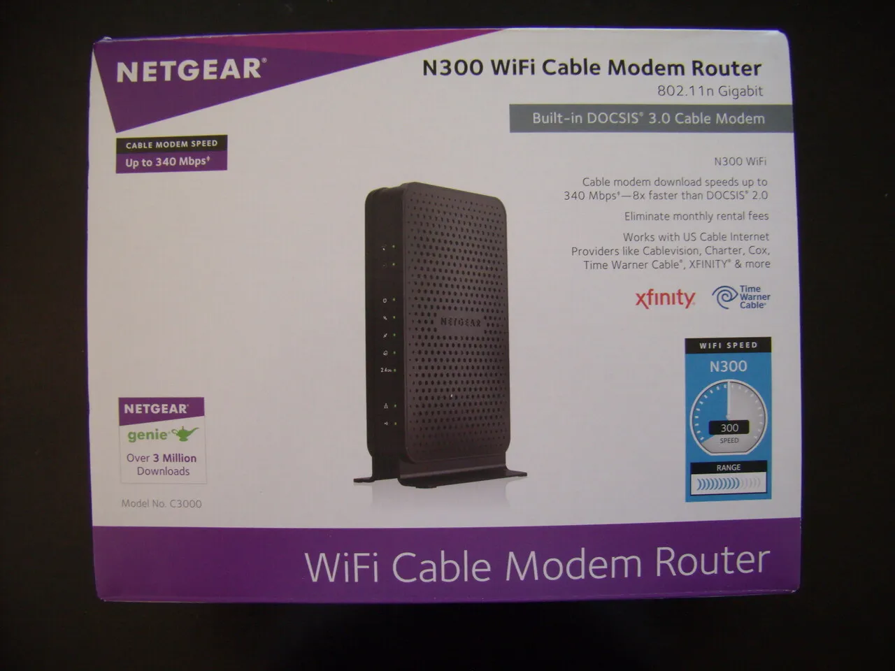NETGEAR 인터넷 C3000-100NSA 케이블용 모뎀
					전자/가전
					Los Angeles