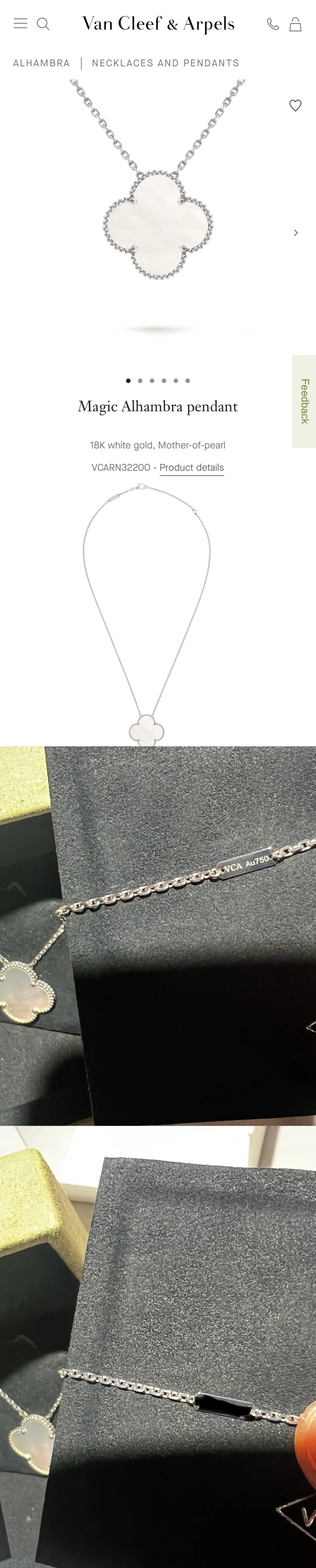 반클리프 매직 알함브라 마더 오브 펄 목걸이 (미착용,새상품)
					의류/패션
					Los Angeles