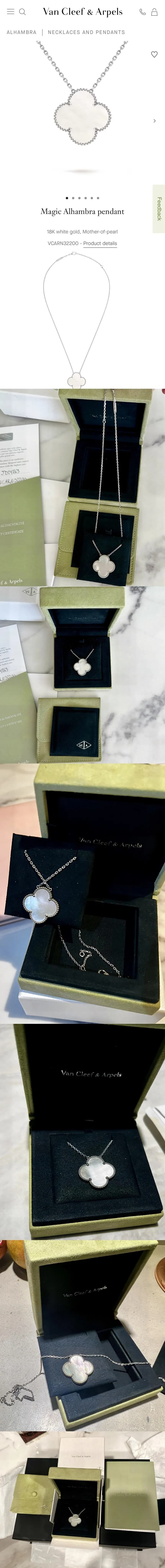 새상품/풀세트 반클리프 아펠 매직 알함브라 펜던트 화이트골드 자개 (미사용)
					의류/패션
					Los Angeles