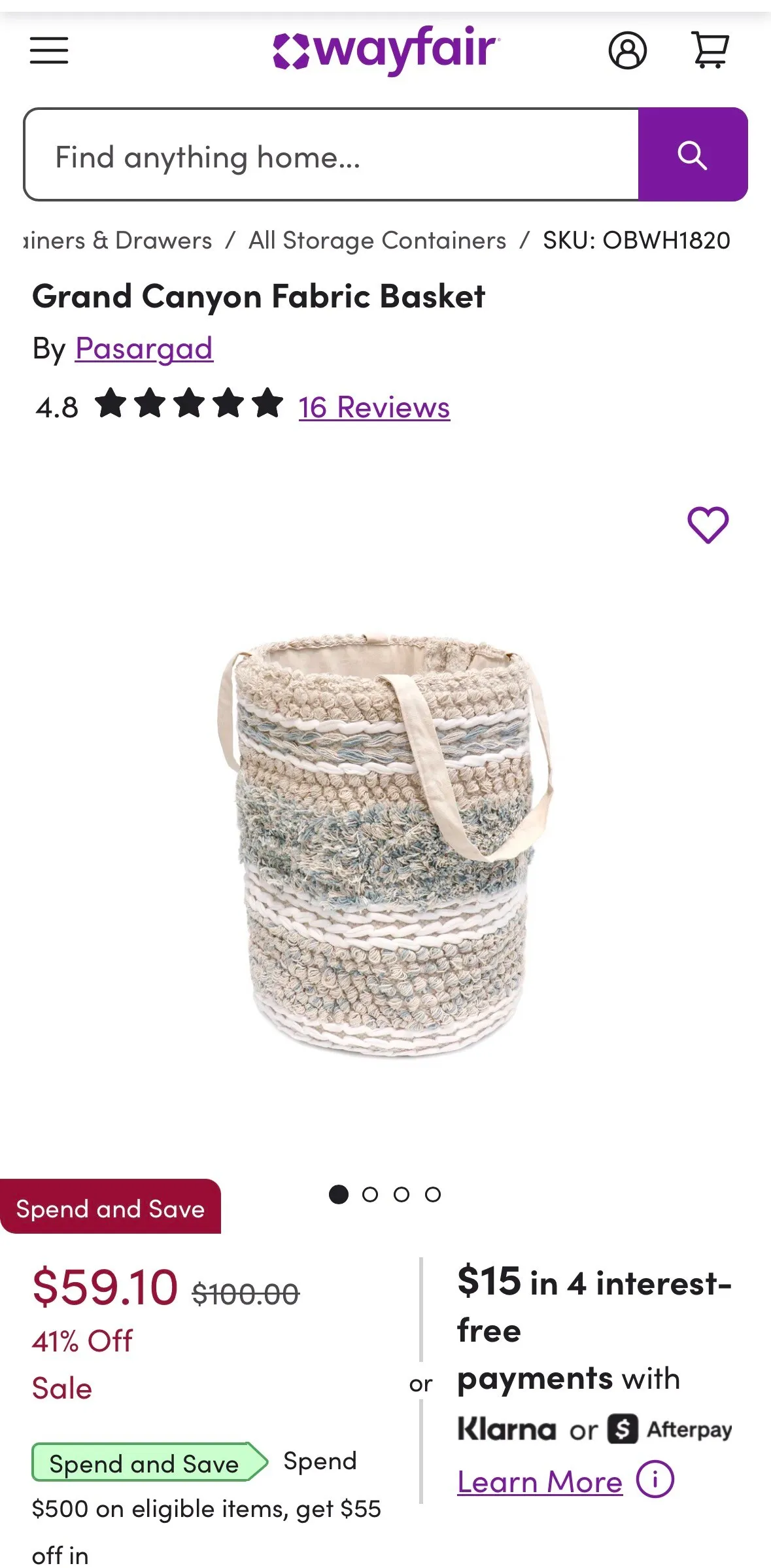 Pasargad 그랜드캐년 패브릭바스켓
					기타
					Los Angeles