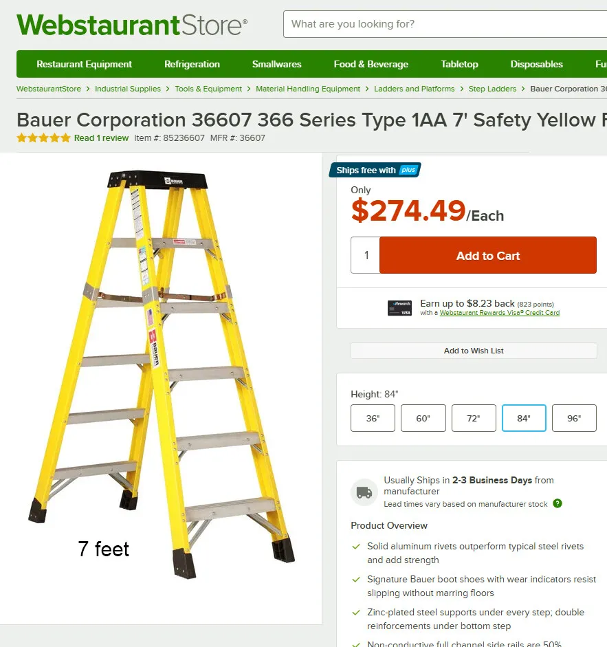 7 feet 사다리
					기타
					Garden Grove