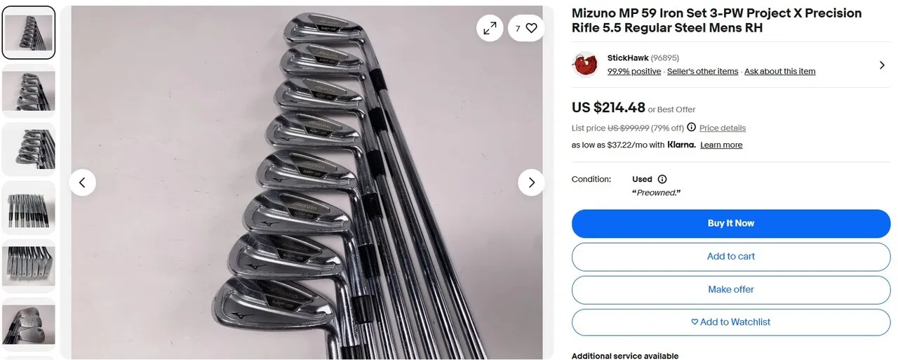 Mizuno MP 59 project X 5.5 Iron set
					운동/건강
					Los Angeles