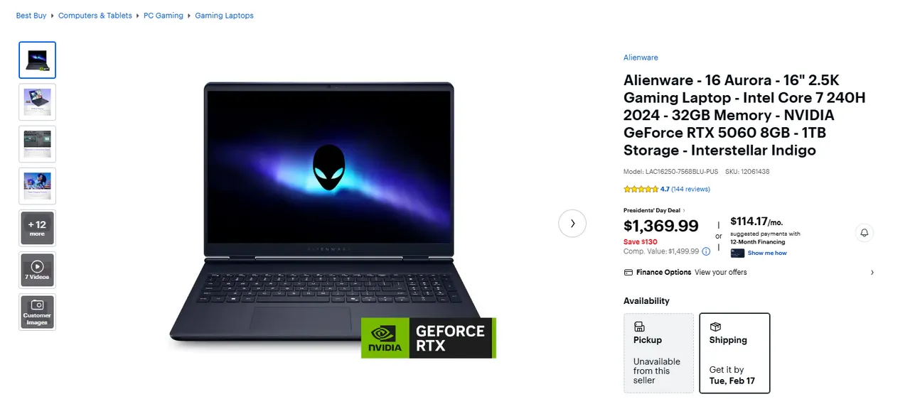 Alienware - 16 Aurora Gaming Laptop -
					전자/가전
					Koreatown