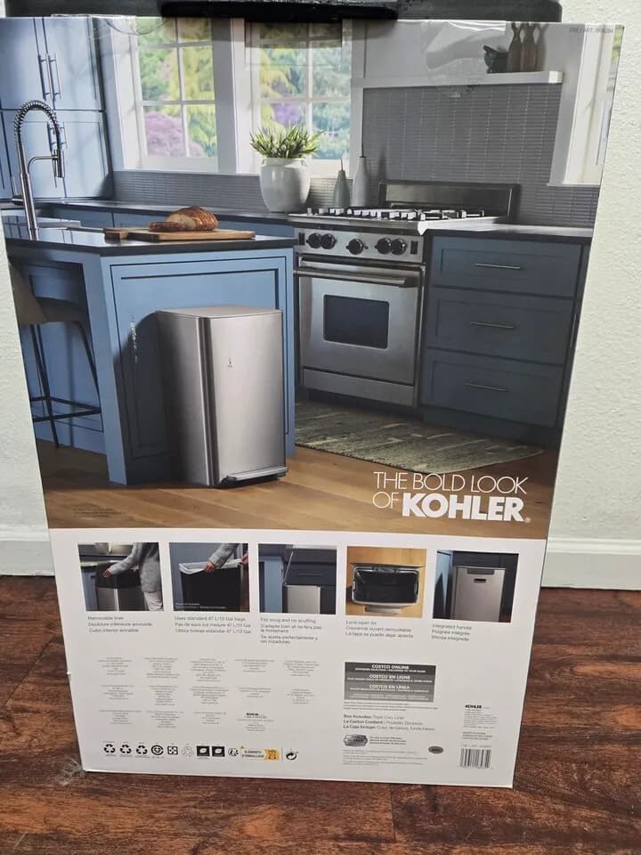 KOHLER 13GALLON 휴지통 $30 25gallon Recycling container $25 Display self $55
					무빙세일
					부에나팍