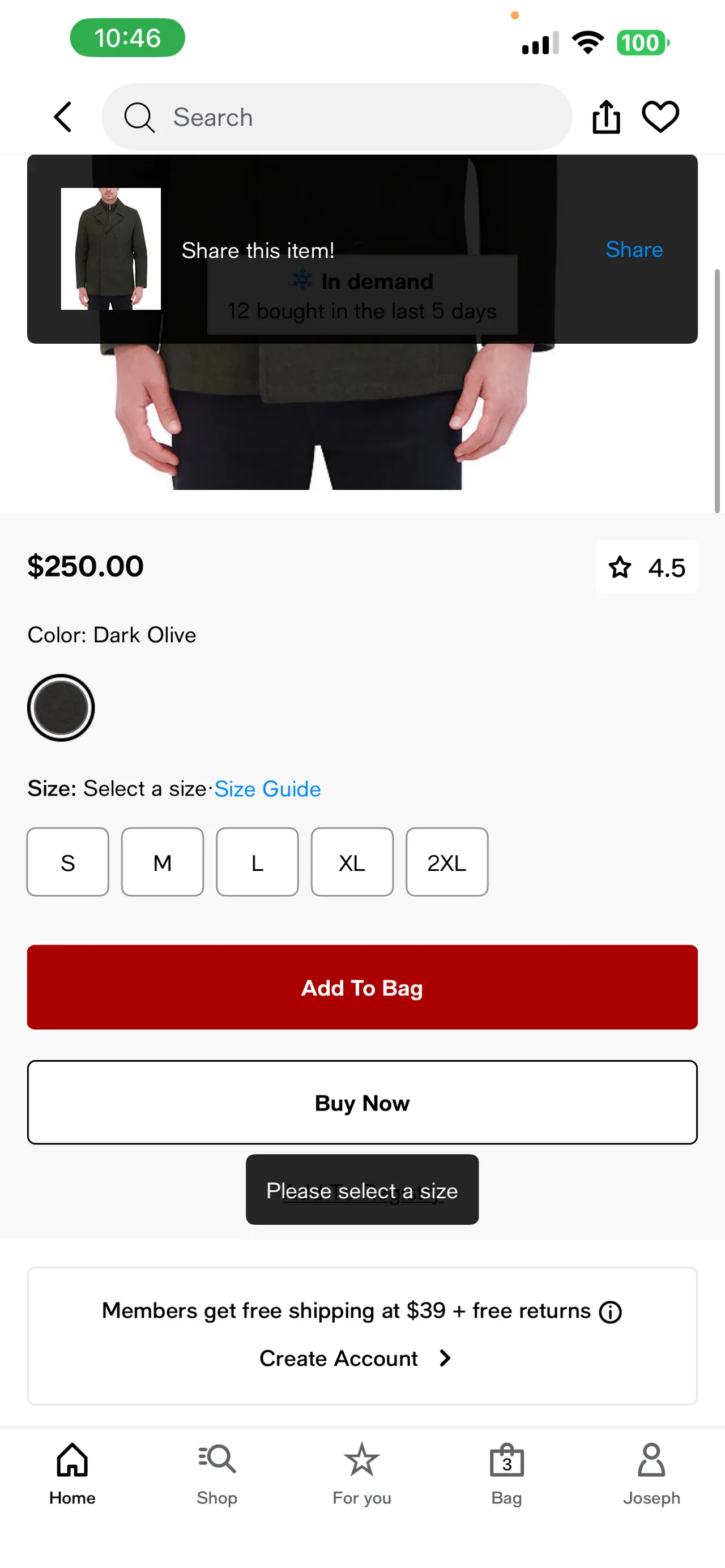 Kenneth Cole New York Classic Wool Peacoat (sizemedium, medium brown color)
					의류/패션
					Koreatown