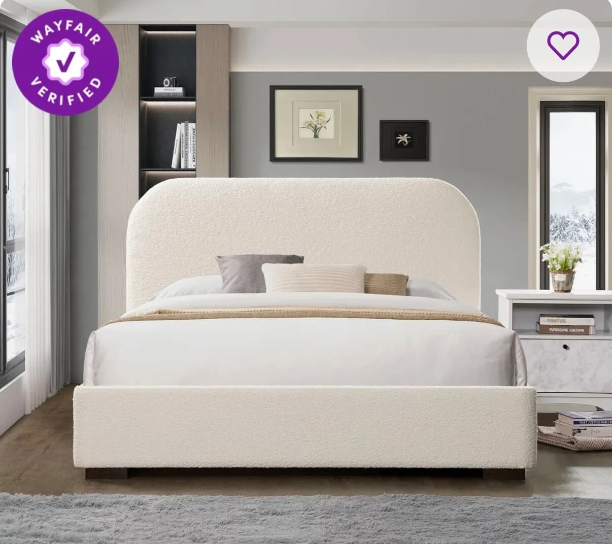 NEW Reigen Boucle Platform Bed frame 킹사이즈 베드프레임
					가구
					Los Angeles