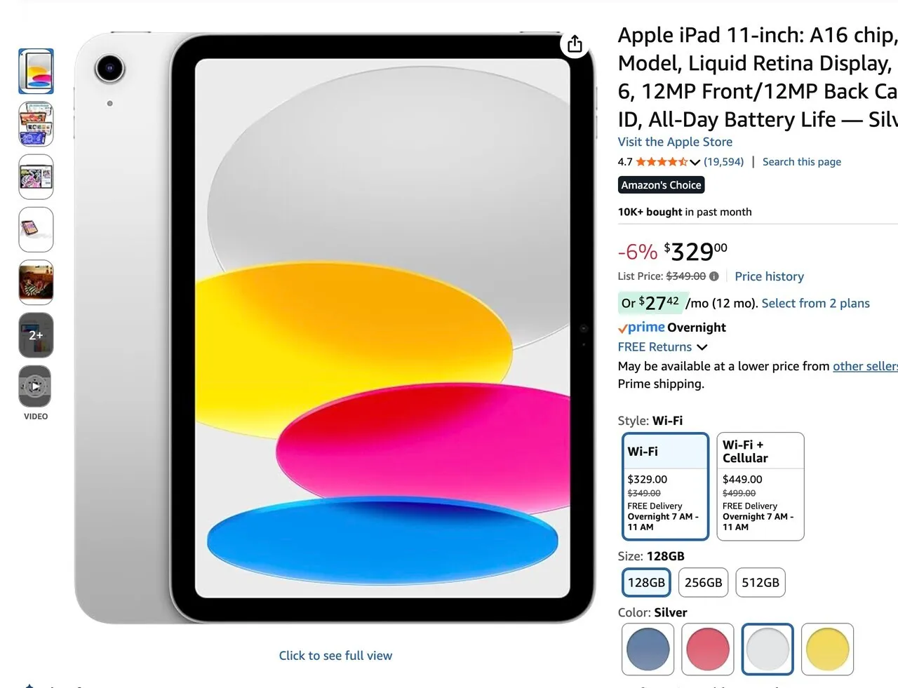 미개봉 최신 아이패드 11인치 실버 128기가
					전자/가전
					Los Angeles