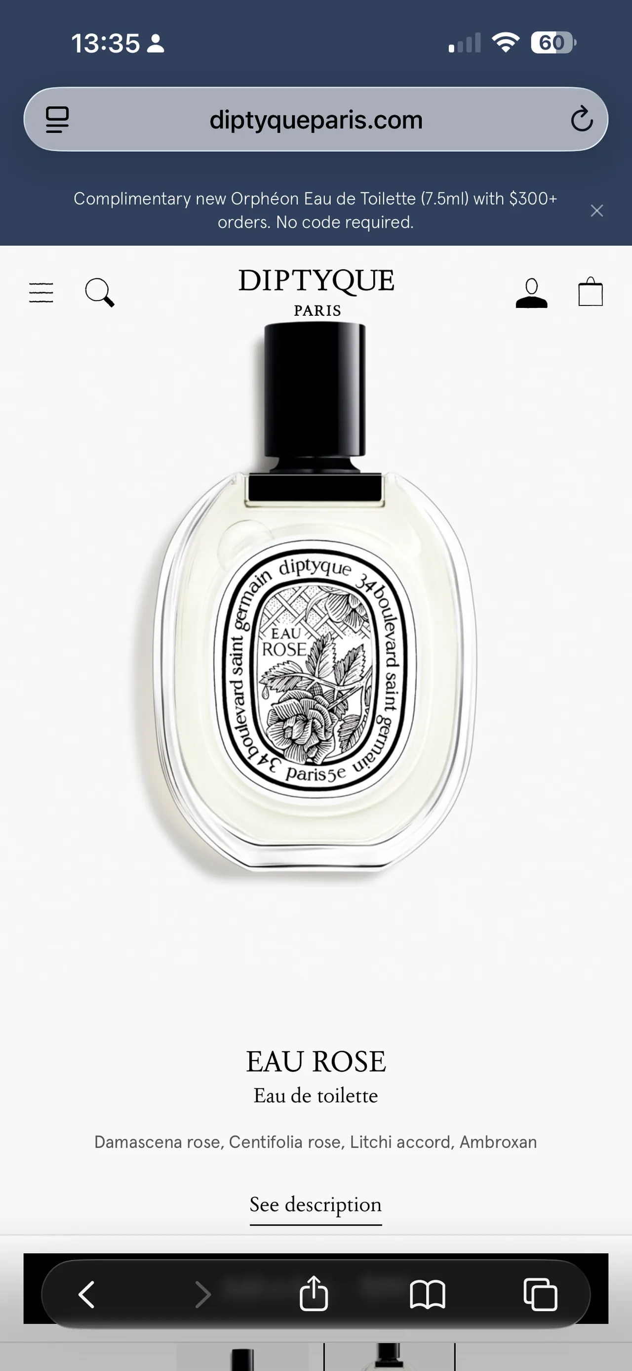 새상품 딥디크 로즈 향수 100ml
					기타
					Los Angeles