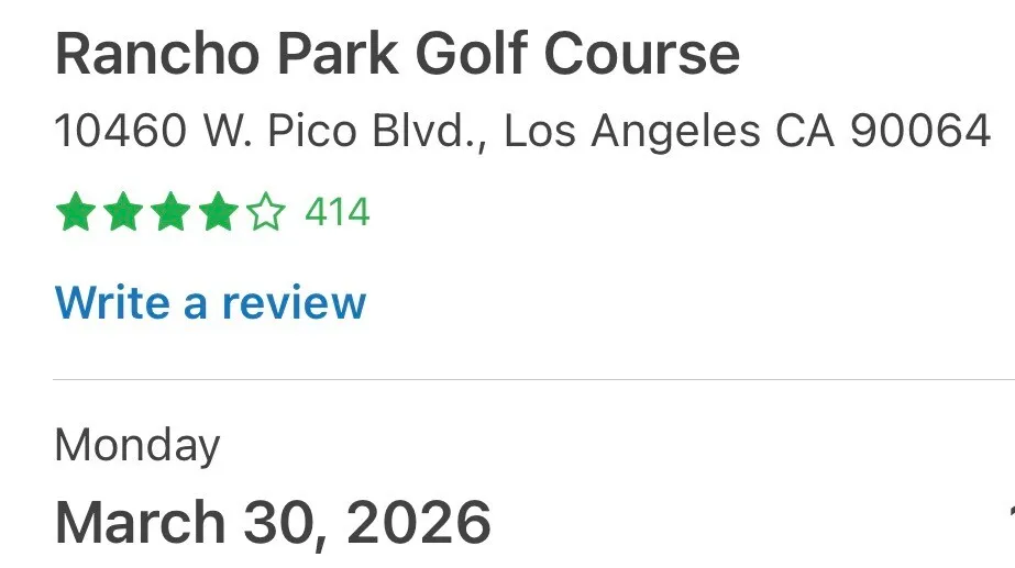 골프 랜쵸착 티타임 3/30
					운동/건강
					LA