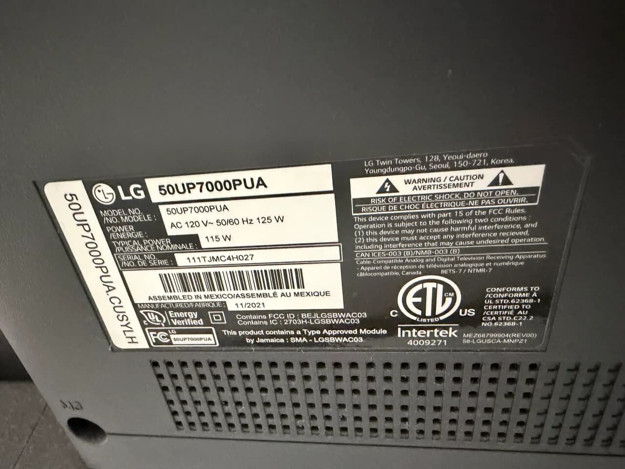 LG 50인치 4K 스마트 TV 판매
					전자/가전
					LA