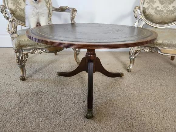 영국 엔틱 원형 테이블 ( 가죽 소재 )
					가구
					얼바인